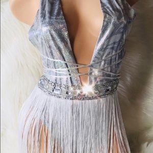 Holographic Tassel Festival Romper
